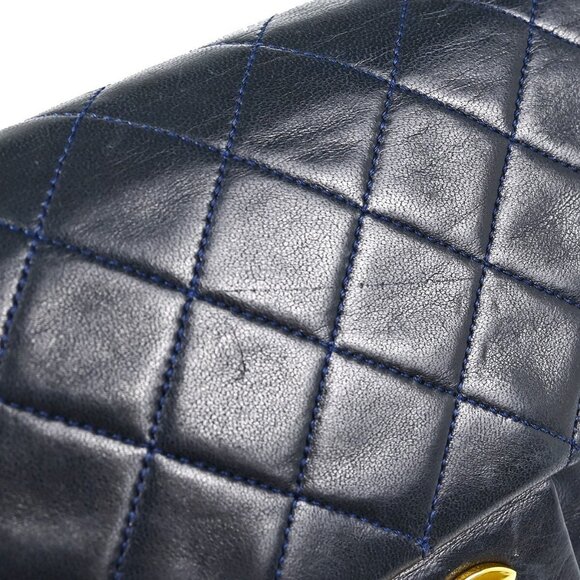 Chanel Navy Lambskin Medium Double Flap Shoulder Bag - Picture 13 of 13